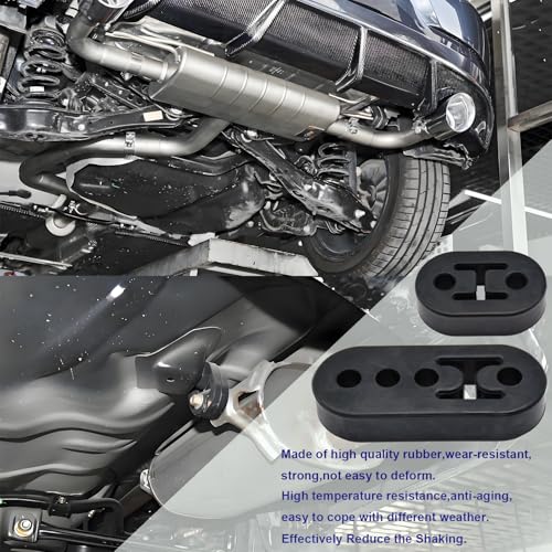 Luumtee Rubber Exhaust Hanger,2 Holes and 4 Holes Adjustable Muffler Hanger(0.47" Hole Diameter),90°Bend Universal Weld in Place Exhaust Hanger Rod (12 PCS)