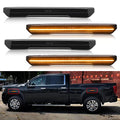R&F Auto 4PCS Amber Smoked Lens LED Side Marker Lights Replacement for Sierra 2500HD 3500HD 2020-2026 Pickup Truck Amber Front Rear Fender Side Markers Driver Passenger Sides Lamps