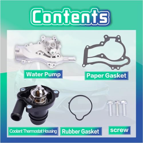 YBDDZH Water Pump Thermostat Kit Compatible with 2013-2020 Encore & 2011-2016 Cruze & 2012-2020 Sonic & 2013-2020 Trax L4 1.4L Turbocharged Engine, Replaces OE AW6662 25192709 55565336 902808 34709