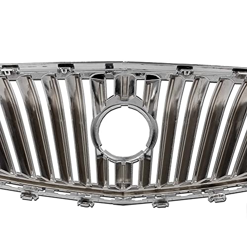 G-PLUS Front Bumper Upper Grille Assembly Chrome Compatible with 2012-2017 Buick Verano 20984572, 23172630, 23274652