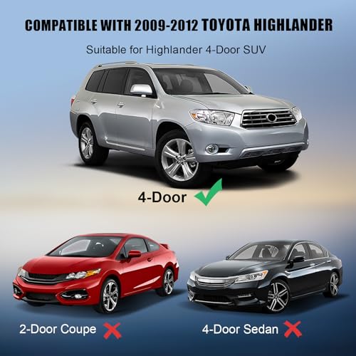 ItranMc Window Molding Trim Seal for 2008-2010 Toyota Highlander,Black Outer Door Weather Stripping Window Seal Belt,Replace#75720-0E030 75710-0E030 75740-0E030 75730-0E030