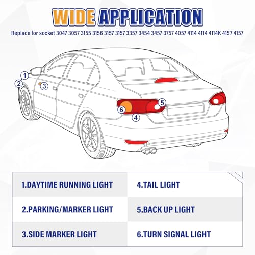 iFunyLED 10 PCS 3157 Bulb, Replacement Light Kit Set for Car Daytime Running Reverse Backup Parking Tail Brake Turn Signal Light Bulb