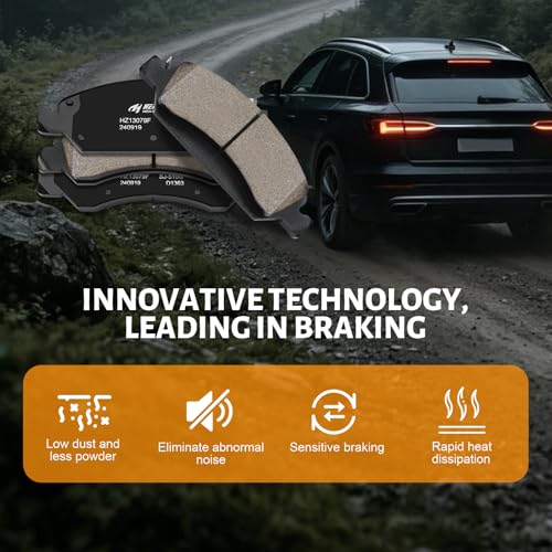 Ceramic Front Brake Pad Set Compatible with Cadillac Escalade/ESV/EXT/XTS;For Chevrolet Avalanche/Silverado/Express/Suburban/Suburban 1500/ Tahoe;For GMC Savana/Sierra/Yukon (D1363)