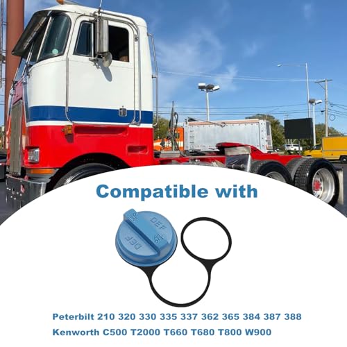 LESHIAUTO Heavy Duty Diesel Exhaust Fluid(DEF) Cap Compatible with Peterbilt 210 320 330 335 337 362 365 384 387 388 Kenworth C500 T2000 T660 T680 T800 W900 Replace# 908-0223-01