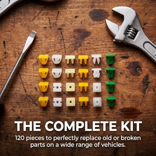 AVAVXFLY 120 PCS Nylon Grommet Screw Nuts, License Plate Screw Inserts License Plate Fasteners, Cap Bumper Plates Auto Body Fastener Kit Multicolored