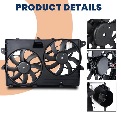 KUIPERAUTO A/C Condenser Radiator Cooling Fan Assembly 621-392 7T4Z8C607A FO3115177 Compatible with 2007-2015 Ford Edge Compatible with 2007-2015 Lincoln MKX Pickup Truck