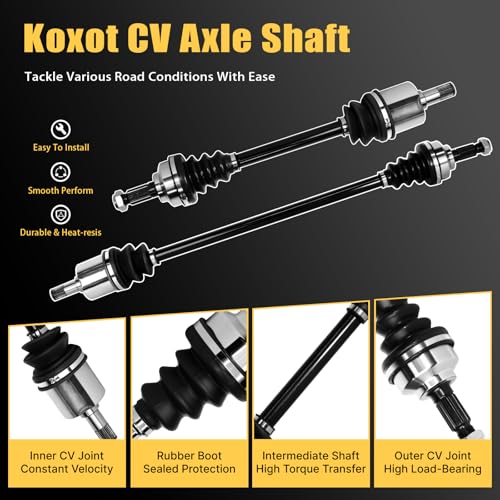 Koxot 2PCS Front CV Axle Shaft Assembly Compatible with Honda Civic 1.8L L4 2006 2007 2008 2009 2010 2011, Driver and Passenger Side, ‎NCV36568, NCV36569