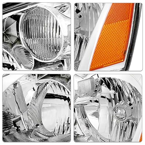 SOCKIR Headlight Assembly Pair Compatible with 2005-2006 Nissan Altima 4 - Door Sedan Halogen Headlamp (Chrome)