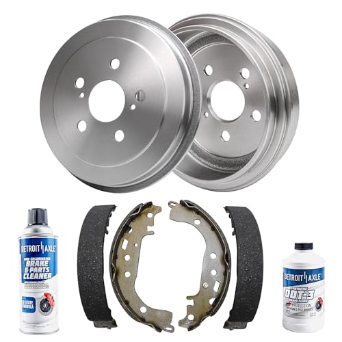 Detroit Axle - Rear Brake Kit for 2003-2008 Toyota Corolla 2004-2008 Prius, Brakes Drums Brake Shoes 2005 2006 2007 Replacement