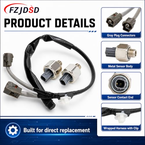 FZJDSD 2pcs Engine Knock Sensor with Harness 8221934010 Compatible with Toyota 4runner 1995-2002 T100 1995-1998 Tacoma 1995-2004 Tundra 2000 2001 2002 3.4L V6 Replace 82219-34010