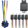 irhapsody 12VDC 80/60Amp Waterproof Relays, 5-pin SPDT Automotive Relay with Pigtail, Pack of 5