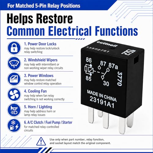 Cuttnell 6-Pack 13502751 Relay 12VDC 35A 5-Pin Relay