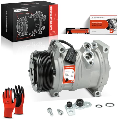 A-Premium A/C Compressor with Clutch Compatible with Chevrolet Traverse 2009-2012, GMC Acadia 2007-2012, Buick Enclave 2008-2012, Saturn Outlook 2007-2010