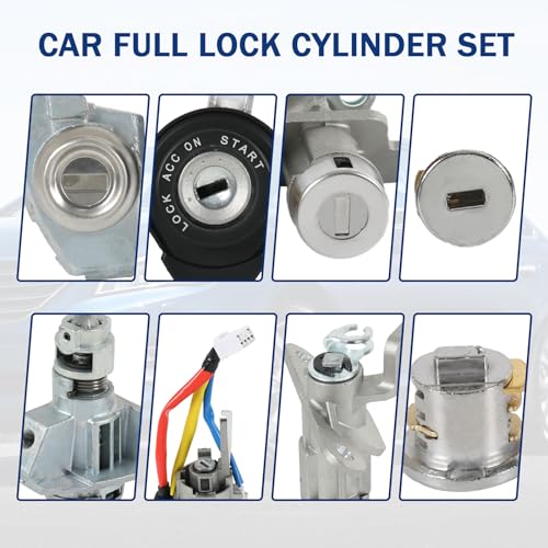 DICMIC Full Lock Cylinder Set Key Ignition Start Barrel Compatible with Hyundai Sonata 2015-2019 Sonata Hybrid 2016-2019 Replace# 81970-C1A00
