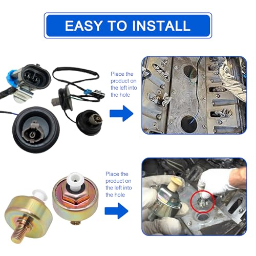 Dual Knock Sensor Kit with Wiring Harness & Intake Manifold Gasket,for Chevy Silverado Avalanche Tahoe, GMC Sierra Yukon, Cadillac Hummer & More Models Replace 12601822 213-3521 89060413
