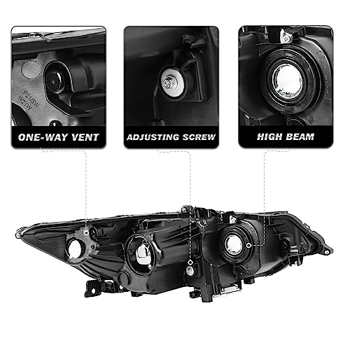 SOCKIR - For 2009-2014 Acura TSX [Factory HID/Xenon/Ballast Model] Projector Headlight Assembly Headlamp Replacement Pair (Driver & Passenger Side)