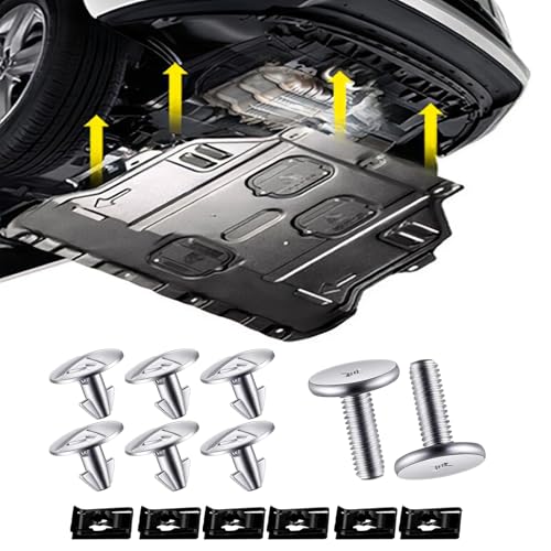 14PCS Engine Splash Shield Hardware Kit – Under Engine Cover Bolts & Clips for Skid Plate & Oil Pan Protection – Replaces 90105-TBA-A00, 90674-TY2-A01