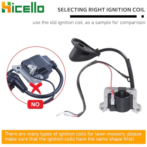 Hicello 62mm Brush Cutter Ignition Coil, 43CC 49CC 52CC Strimmer Ignition Coil Module for 2-stroke Engine Grass Trimmer Multi Tool Tiller Cultivator Garden Machines