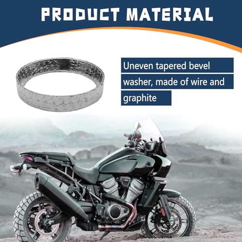 Icyhaws 2PCS Cone Exhaust Gasket, Made of Graphite and Steel, Compatible with 1984-Later Most Harley Davidson Touring, Sportster, Bikes, Softail, Dyna, etc.