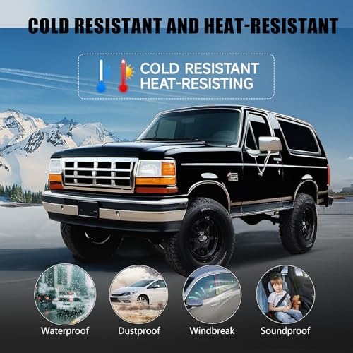 ItranMc Front Door Window Weatherstrip Kit,Window Molding Sweep Felt Trim Seal & Run Channel Rubber Seals for 1987-1997 Ford F150 F250 F350 Bronco#E7TZ1521452A E7TZ1521453A F2TZ1521456A F2TZ1521457A