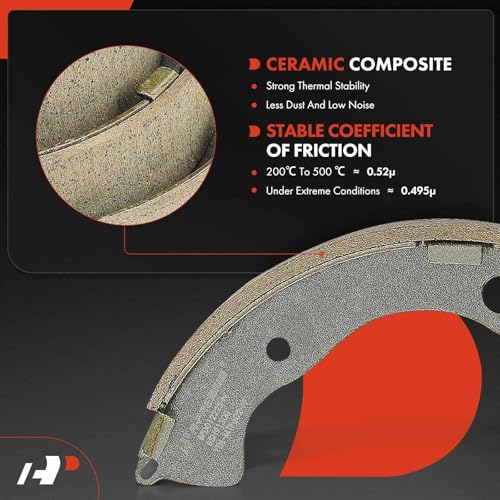 A-Premium Rear Brake Drums and Shoes Set Compatible with Honda Civic 2006-2015 L4 1.8L 6-PC Set