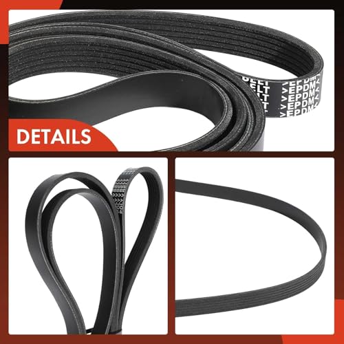 A-Premium 86.78 Inch Serpentine Belt Compatible with Chevy, Ram, Ford, GMC, Dodge, Jeep, Cadillac, Chrysler, Mazda, Olds & Pontiac Cars - Silverado, Malibu, 1500, Fusion, Savana, Durango, Liberty
