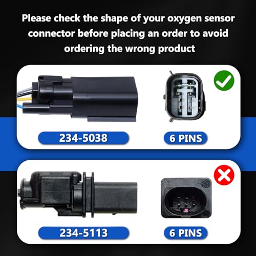 LHCMRL Oxygen O2 Sensors Upstream Downstream 234-5038 234-4490 Compatible with Ford 3.5L 3.7L 2011-2014 Mustang for F-150 Escape Explorer Flex for Lincoln MKS MKZ MKT Mariner Milan