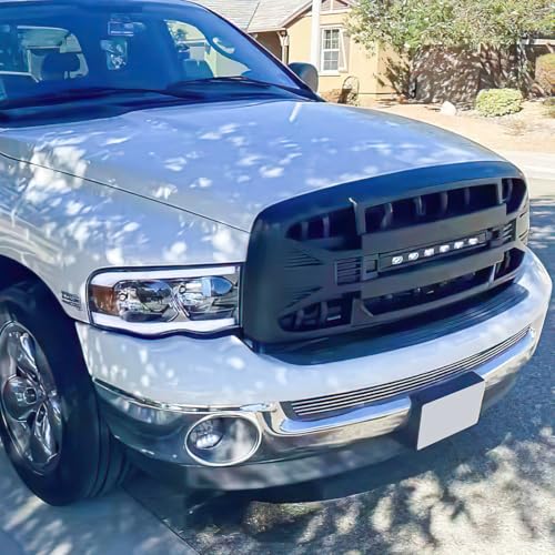 Allinoneparts Front Grille Compatible with 2002-2005 Dodge Ram 1500, 2003-2005 Ram 2500/3500, w/Off-Road Lights, Matte Black
