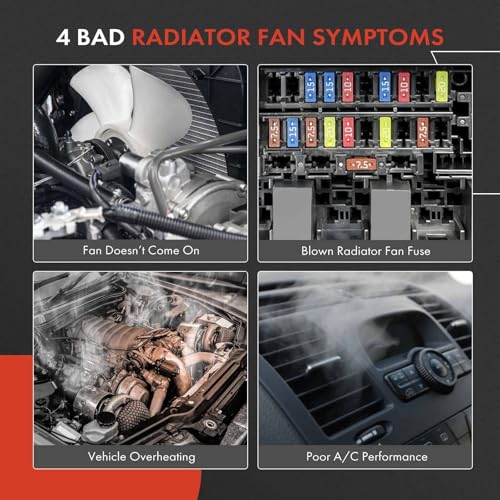 A-Premium Engine Radiator Cooling Fan Assembly Compatible with Select Honda Models - Accord 2003 2004 2005 2006 2007 - Replace# 19020PND003, 38611RAAA01