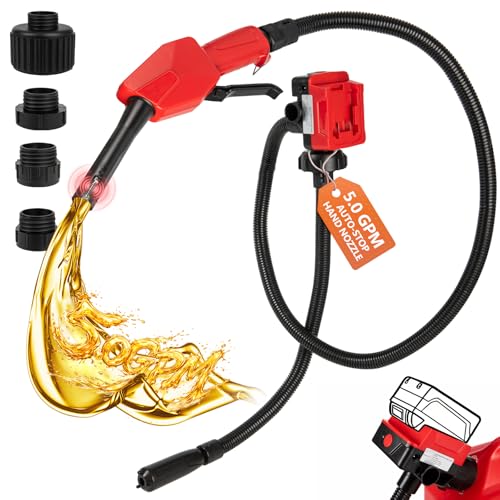 Vierkate 5GPM Cordless Fuel Transfer Pump,Auto-Stop & Hand Nozzle, Compatible with DeWalt 20V & Milwaukee 18V Batteries, 51'' hose,Vertical Operated Gas Can Pump for Diesel,Gasoline(Bare Tool)