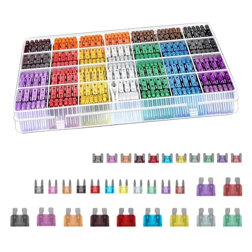 Bawkars 300 PCS Mini Fuse Kit, Car Fuses Assortment Automotive Kit, Mini Blade Fuses with Puller (2A/3A/5A/7.5A/10A/15A/20A/25A/30A/35A/40A), Universal for Most Cars (Multicolored)