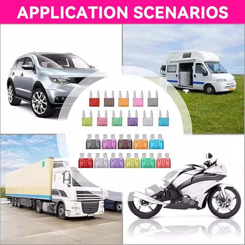 Couslcd 306PCS Car Fuse Assortment Kit, Mixed Vehicle Blade Fuses, Standard & Mini & Low Profile Mini Fuse-2A 5A 7.5A 10A 15A 20A 25A 30A 35A, Car Replacement Accessories for Most Vehicle
