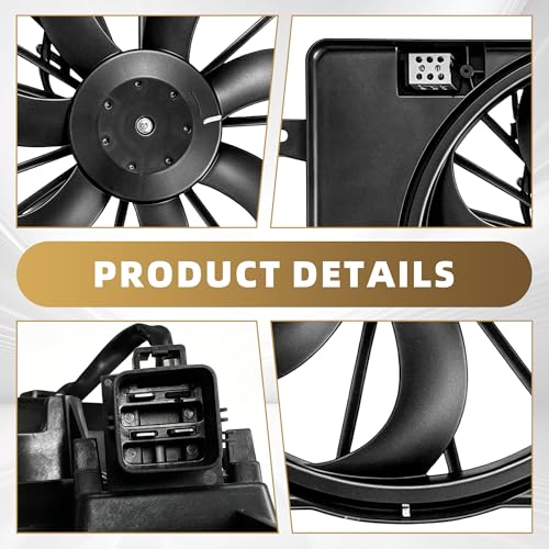 PartsFlow Engine Radiator Cooling Fan Assembly For 2009-2018 Chrysler 300 For 2009-2018 Dodge Challenger/Charger 622550