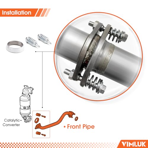 VIMLUK 409 Stainless Steel Front Exhaust Pipe (Front Pipe) - Direct Fit Replacement for 2006-2011 Honda Civic 1.8L - OEM Part #18210-SNE-A01 - Includes Gasket and Bolt Kit (VK-HC02)