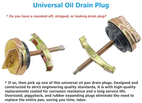 Dsnaduo 3 PCS Universal Oil Pan Drain Plug, Replace 65109 090-080 090-080CD, Fit 1/2 in. to 3/4 in. Or M12 to M18 Hole