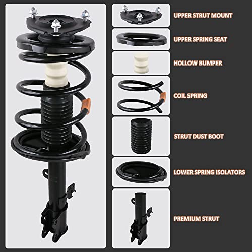MOSTPLUS 4PCS Front+Rear Complete Struts Shock Assembly W/Coil Spring Compatible for 2007-2012 Nissan Sentra 2.0L