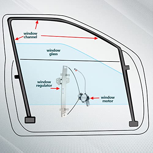 Power Window Regulator Rear Right Passenger Side with Motor fits for Acura MDX for 2001-2006, 72710S3VA03 748-559