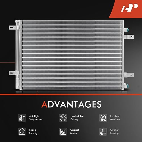 A-Premium Air Conditioning A/C Condenser Compatible with Ford F-250 Super Duty, F-350 Super Duty, 2011-2016, V8 6.2L, Replace# BC3Z19712B