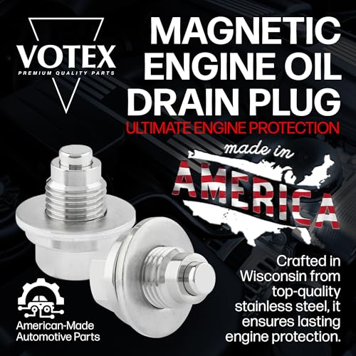 Votex - Made in USA - M12 X 1.25MM Magnetic Engine Oil Drain Plug fits Infiniti, Lexus, Nissan, Toyota - Stainless Steel - Part Number DP006