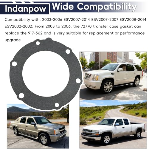 Indanpow 72770 Transfer Case Adapter Gasket Fits 1500 2500 3500 (2 Pack) ﻿