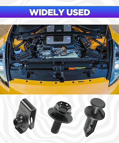 35 PCS Engine Under Cover Splash Shield Guard Body Bolts, Splash Shield Guard Retainer Bumper Fender Liner Fastener Rivet Clips and Extruded U-Nuts Kit