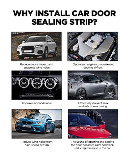 YAKEFLY Z-Shape Automotive Weather Seal, 13Ft Car Windshield & Door Seal, Self-Adhesive Seal Strip