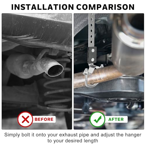 2 Pcs Heavy Duty Exhaust Hangers, Flexible Swivel Muffler Hanger Tail Pipe Hanger, Universal Tailpipe Bracket for Most Car Truck Exhaust Systems, Fits 1-1/2" - 2 1-/4" Pipe