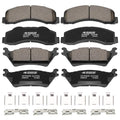 Ceramic Front and Rear Brake Pads Compatible with 2012-2014 Ford F-150 (with 6 Lugs or 7 Lugs Rotors),Compatible with 2015-2020 Ford F-150 (Models with Manual Parking Brake), D1414+D1602