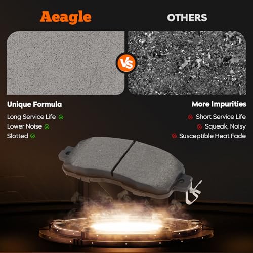 Front Ceramic & Rear Semi-Metallic Brake Pads Set for Nissan Altima 2013-2019 Only 4-Door Models 8PCS