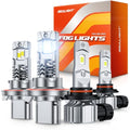 SEALIGHT H13 H10 LED Bulbs Combo, 68000 Lumens 6500K Cool White, Real 1:1 Size Fog Lights For Ford F-150 2004-2014, Pack of 4