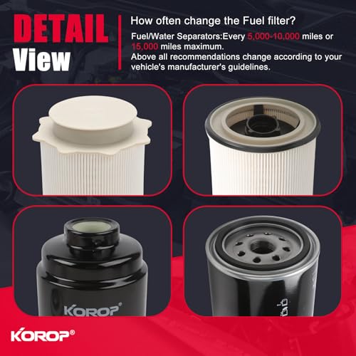6.7 Cummins Fuel Filter Water Separator Set For 2013-2018 Dodge Ram 2500 3500 4500 5500 6.7L Cummins Turbo Diesel Engines, Replaces# 68197867AA 68157291AA