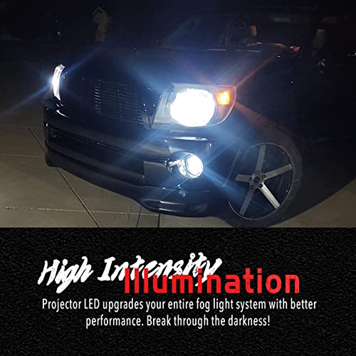 GXENOGO LED Fog Light Assembly for Tacoma 2005-2011/ Solara 2004-2006/ Sequoia 2008-2015/ Tundra 2007-2013- Pair, Black