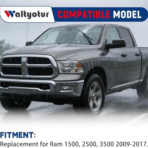 waltyotur Windshield Washer Pump W/Grommet Replacement for Ram 1500 2500 3500 2009-2017 68071576AA