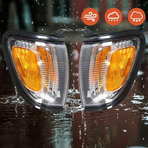 labwork Replacement for Tacoma 2001-2004 Parking/Side Marker Light Assembly Pair Driver and Passenger Side Black